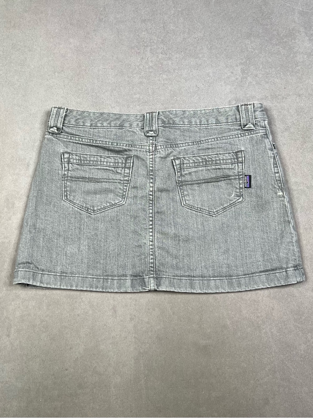 Patagonia Gray Denim A-Line Mini Skirt